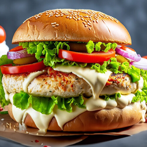 Baked Mozzarella Chicken Burger Recipe