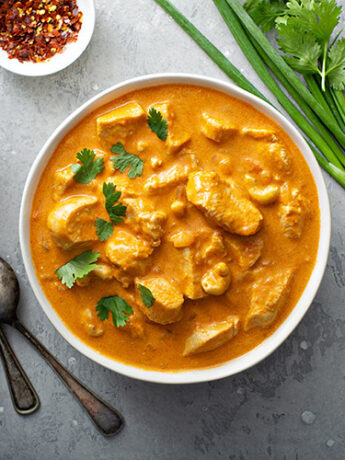 Authentic Murgh Makhani Recipe - The Indian Butter Chicken Recipe 1 Murgh Makhani with rice - Indian Butter Chicken with rice