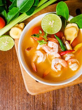 Thai soup Tom Yum Goong (Hot and Sour Shrimp Soup)1